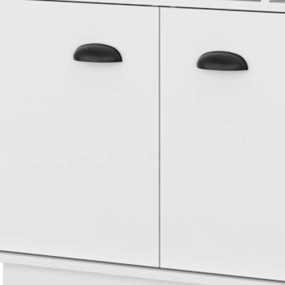 29" White Wood Bar Cabinet With Two Doors HomeRoots