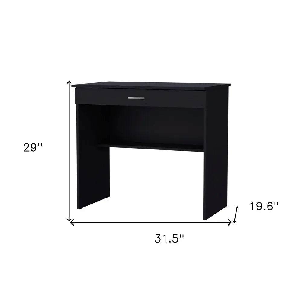 32" Black Wood Computer Desk HomeRoots
