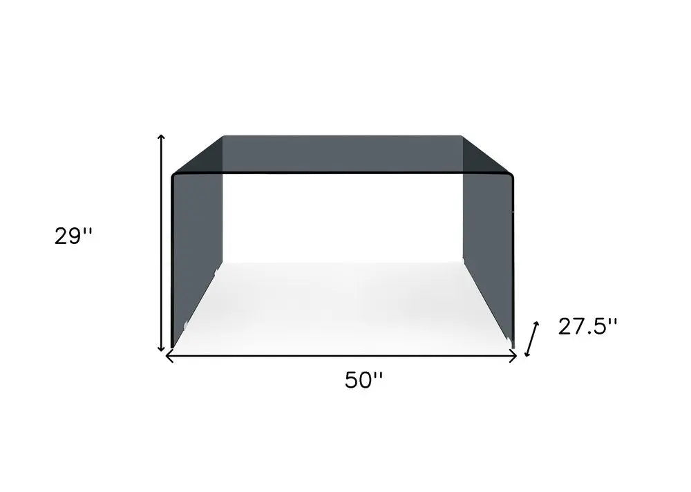 50" Gray Glass U Shape Computer Desk HomeRoots