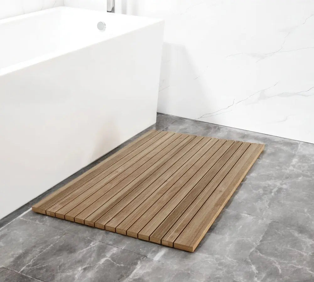 Natural Teak 20" Square Shower Mat HomeRoots