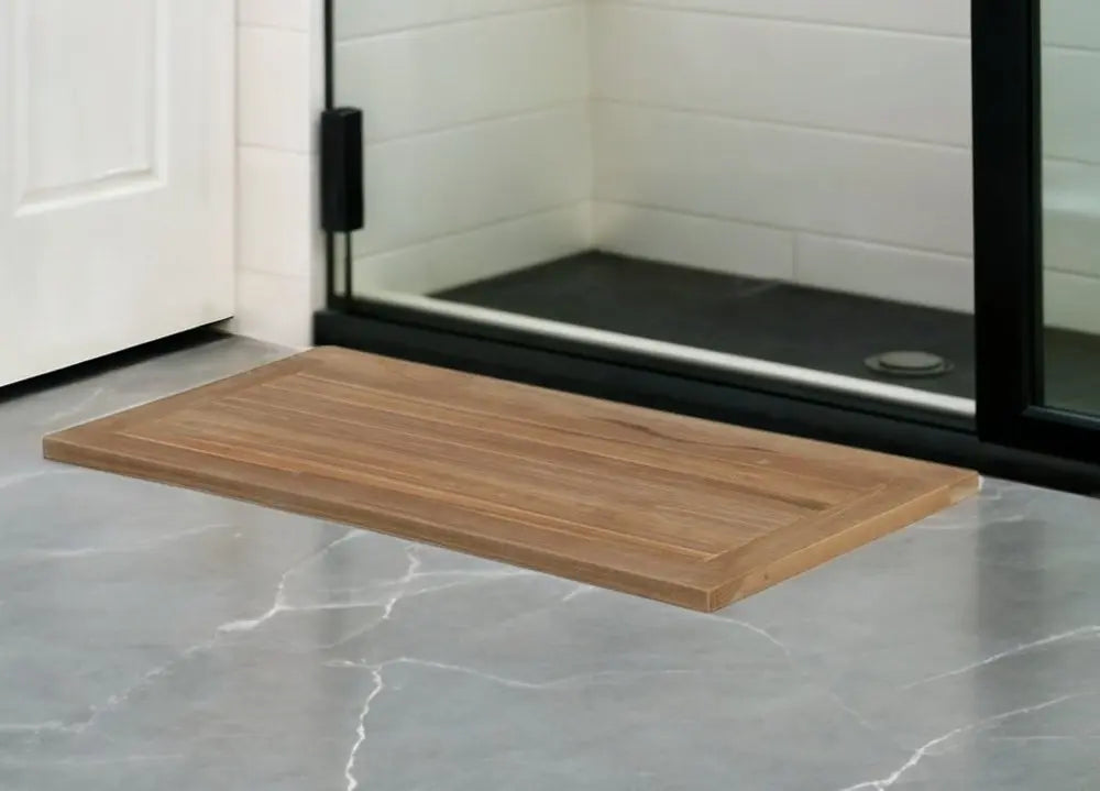 Natural Teak 39" Shower Mat HomeRoots