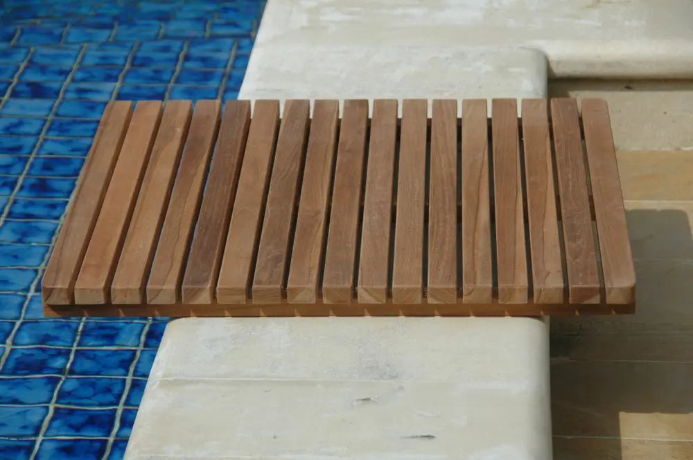 Natural Teak 24" Square Shower Mat HomeRoots