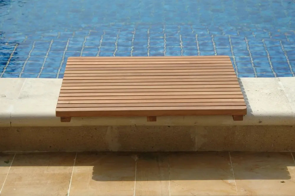 Natural Teak 24" Square Shower Mat HomeRoots