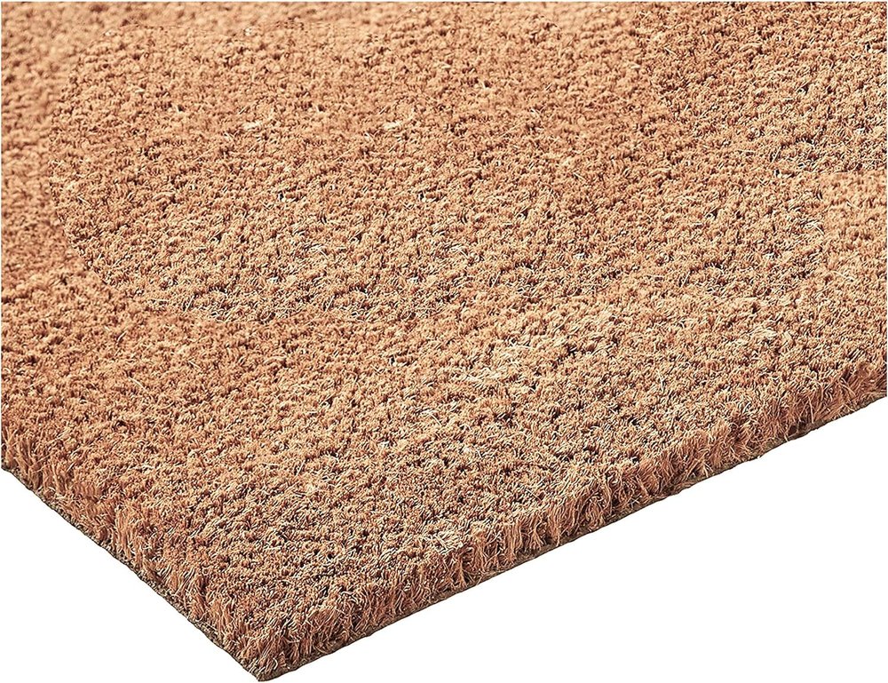 Felpudo exterior de fibra de coco natural de color liso de 24" x 36"