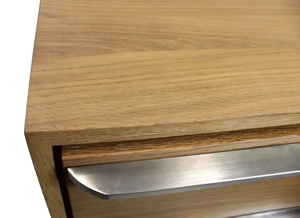 24" Natural Solid and Manufactured Wood Two Drawer Nightstand HomeRoots