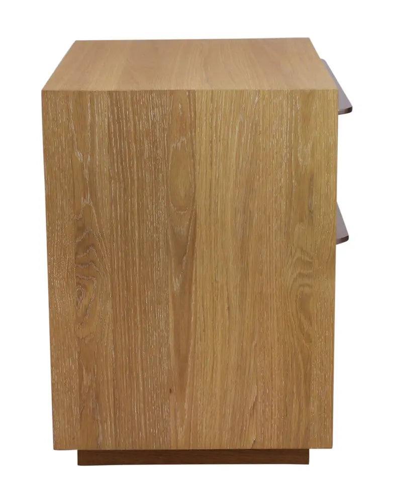 28" Natural Solid and Manufactured Wood Two Drawer Nightstand HomeRoots