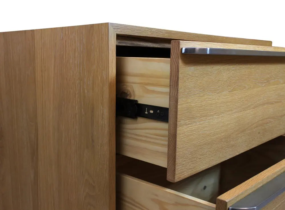 28" Natural Solid and Manufactured Wood Two Drawer Nightstand HomeRoots