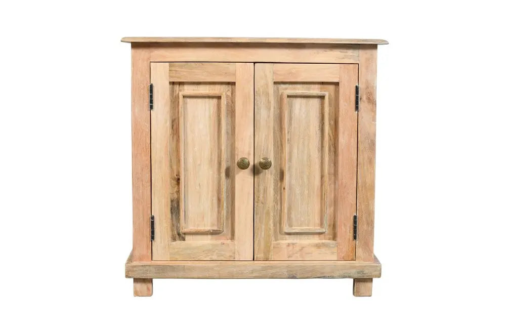 28" Distressed Natural Solid Wood Nightstand With Storage HomeRoots