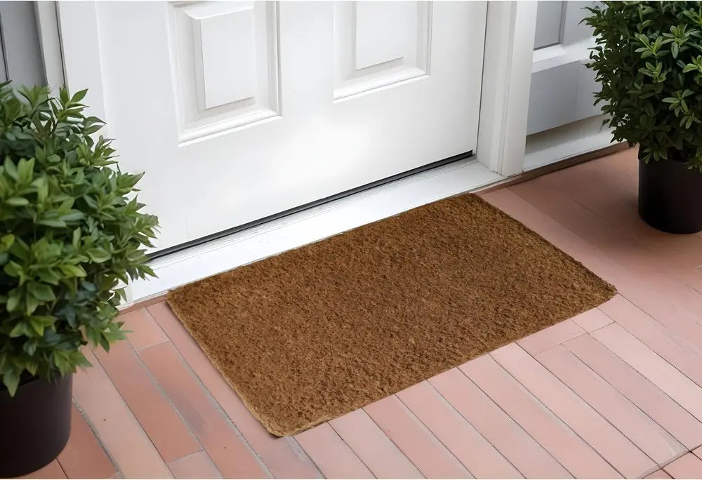 14" X 24" Brown Coir Outdoor Door Mat HomeRoots