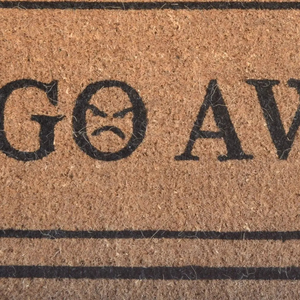 Felpudo de exterior de fibra de coco marrón y negro de 45 x 76 cm