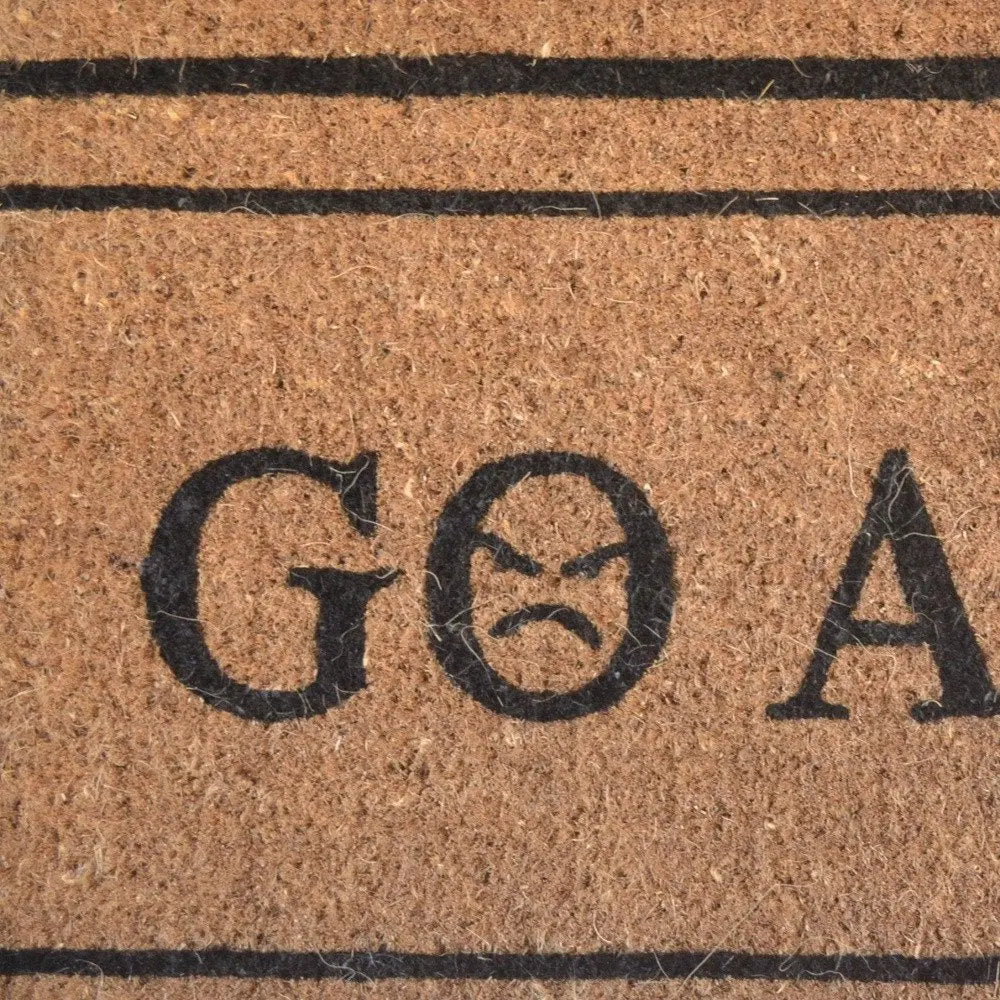 Felpudo de exterior de fibra de coco marrón y negro de 45 x 76 cm