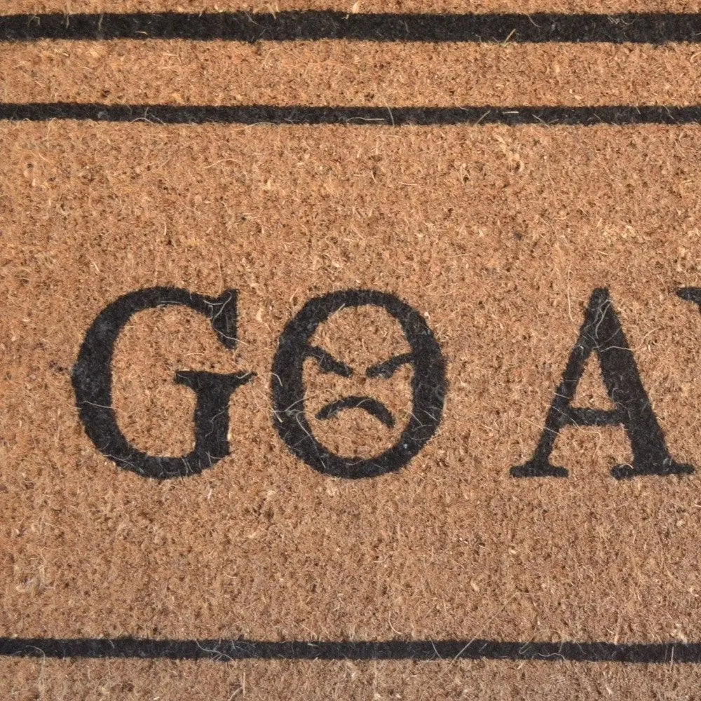 Felpudo de exterior de fibra de coco marrón y negro de 45 x 76 cm