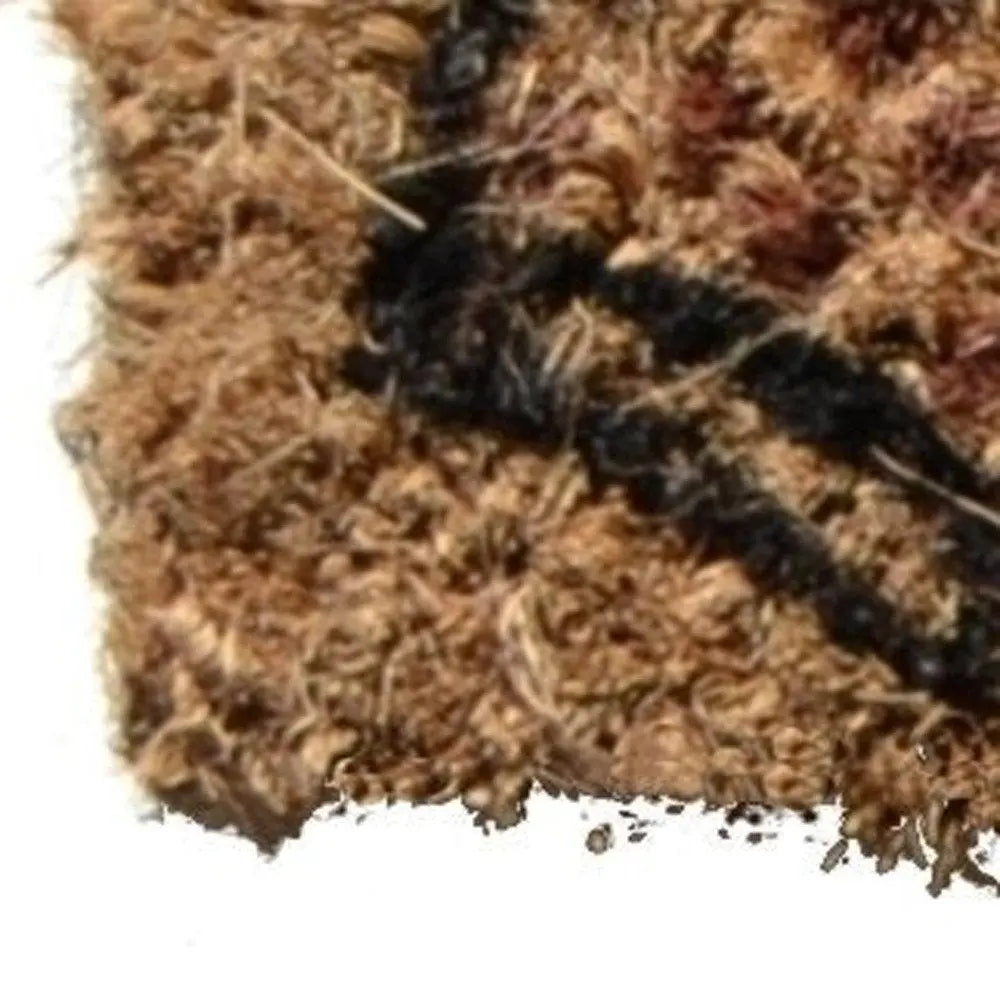 18" X 30" Brown and Black Coir Nice Underwear Outdoor Door Mat HomeRoots