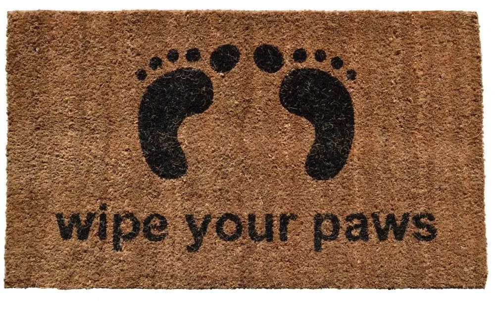 18" X 30" Brown and Black Coir Wipe Your Paws Outdoor Door Mat HomeRoots