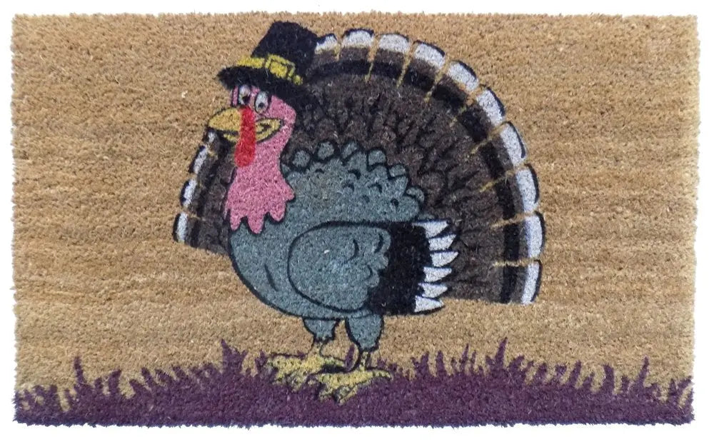 18" X 30" Brown and Black Coir Birds Outdoor Holiday Door Mat HomeRoots