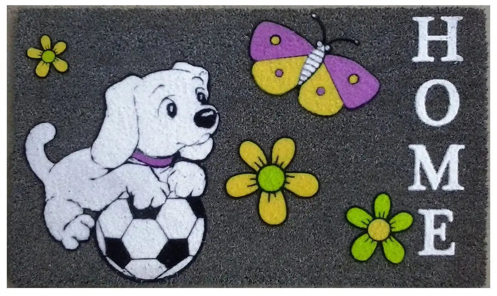 18" X 30" White Coir Dog Home Outdoor Door Mat HomeRoots