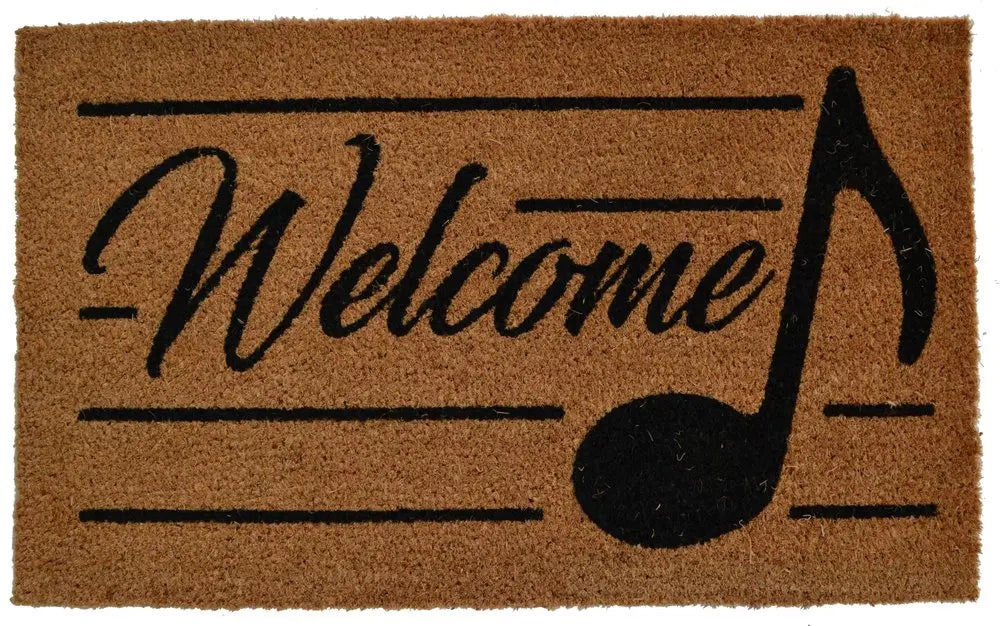 18" X 30" Brown and Black Coir Welcome Outdoor Door Mat HomeRoots