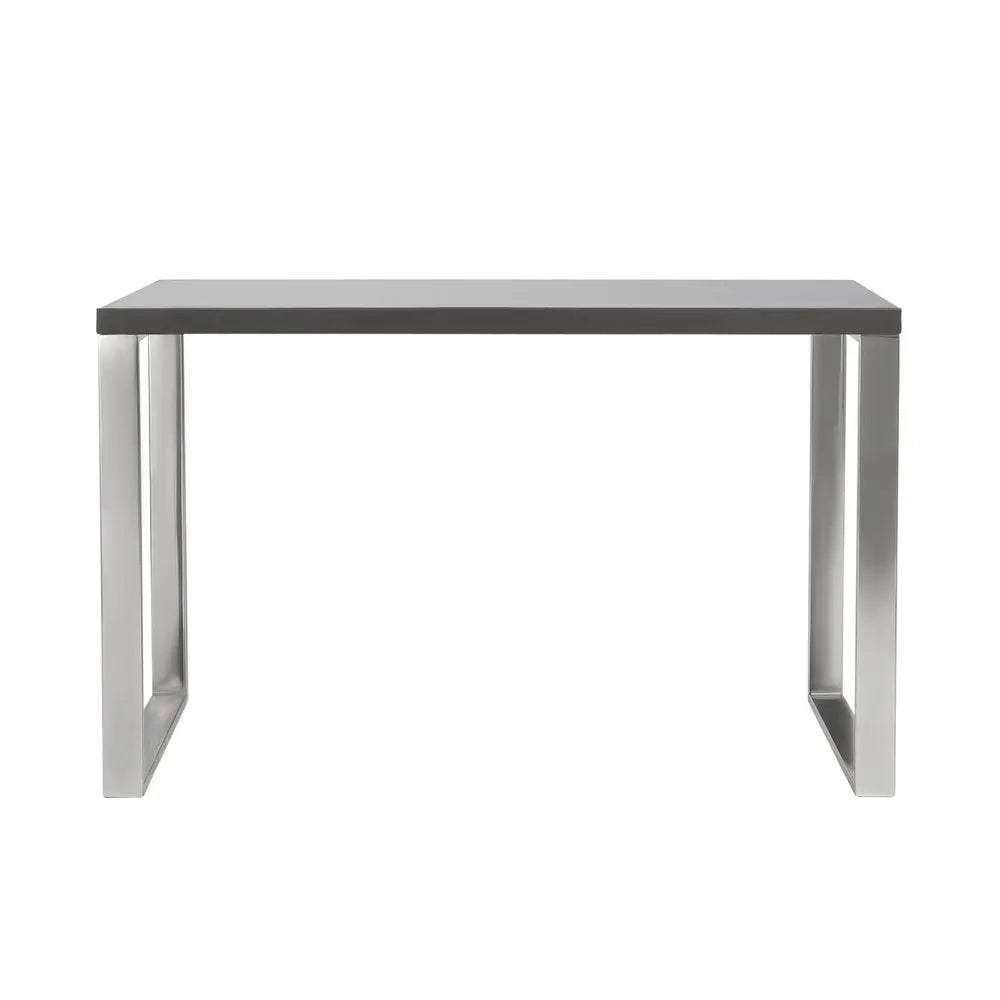 47" Gray and Silver Wood and Stainless Steel Sled Writing Desk HomeRoots