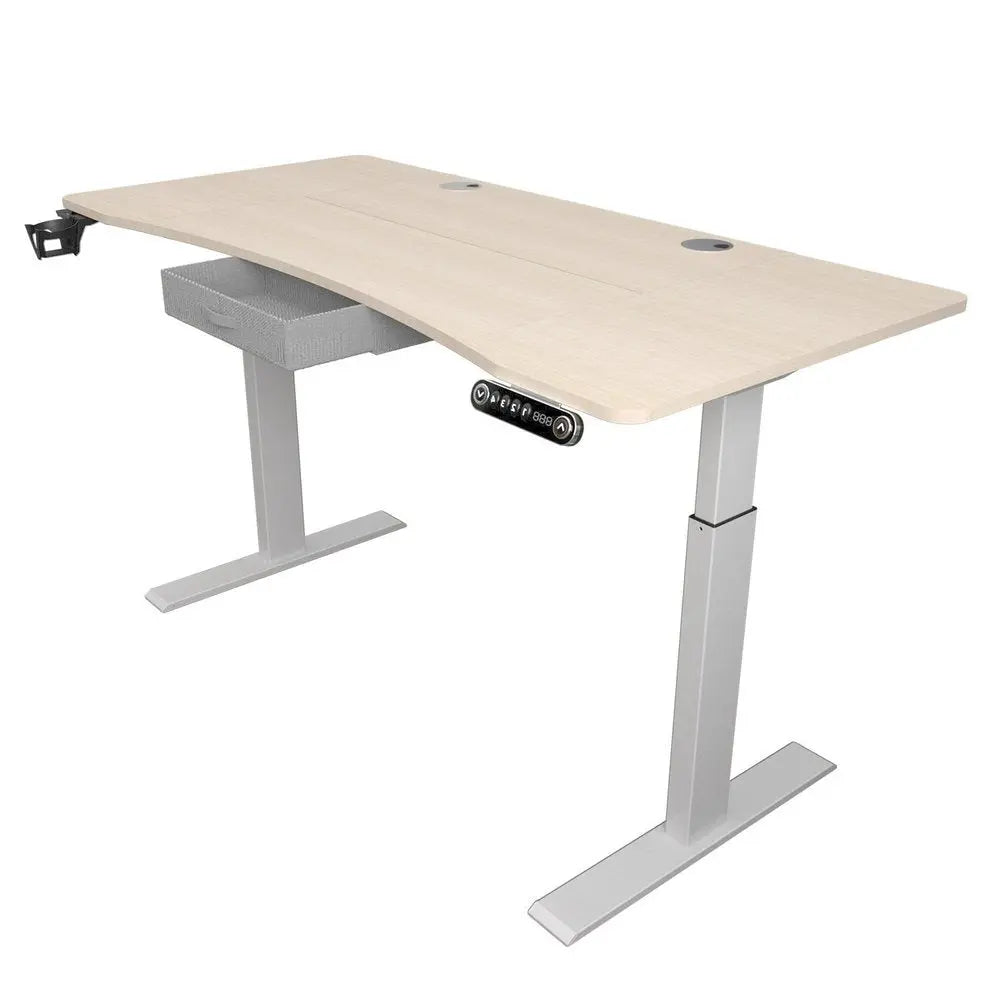 63" Adjustable Beige Standing Desk HomeRoots