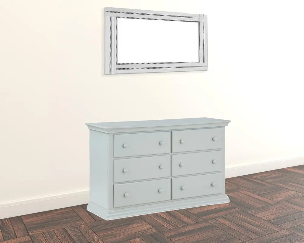 56" Gray Solid and Manufactured Wood Six Drawer Double Dresser - NOBLE HOME INTERIORS