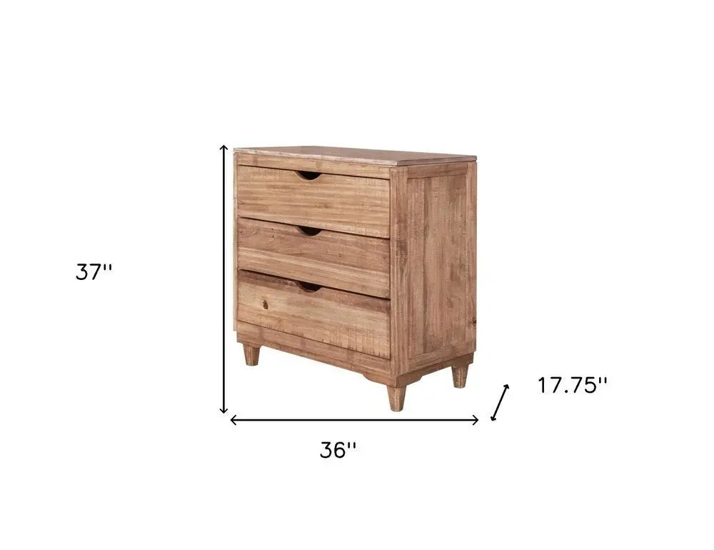 56" Natural Solid Wood Four Drawer Double Dresser - NOBLE HOME INTERIORS