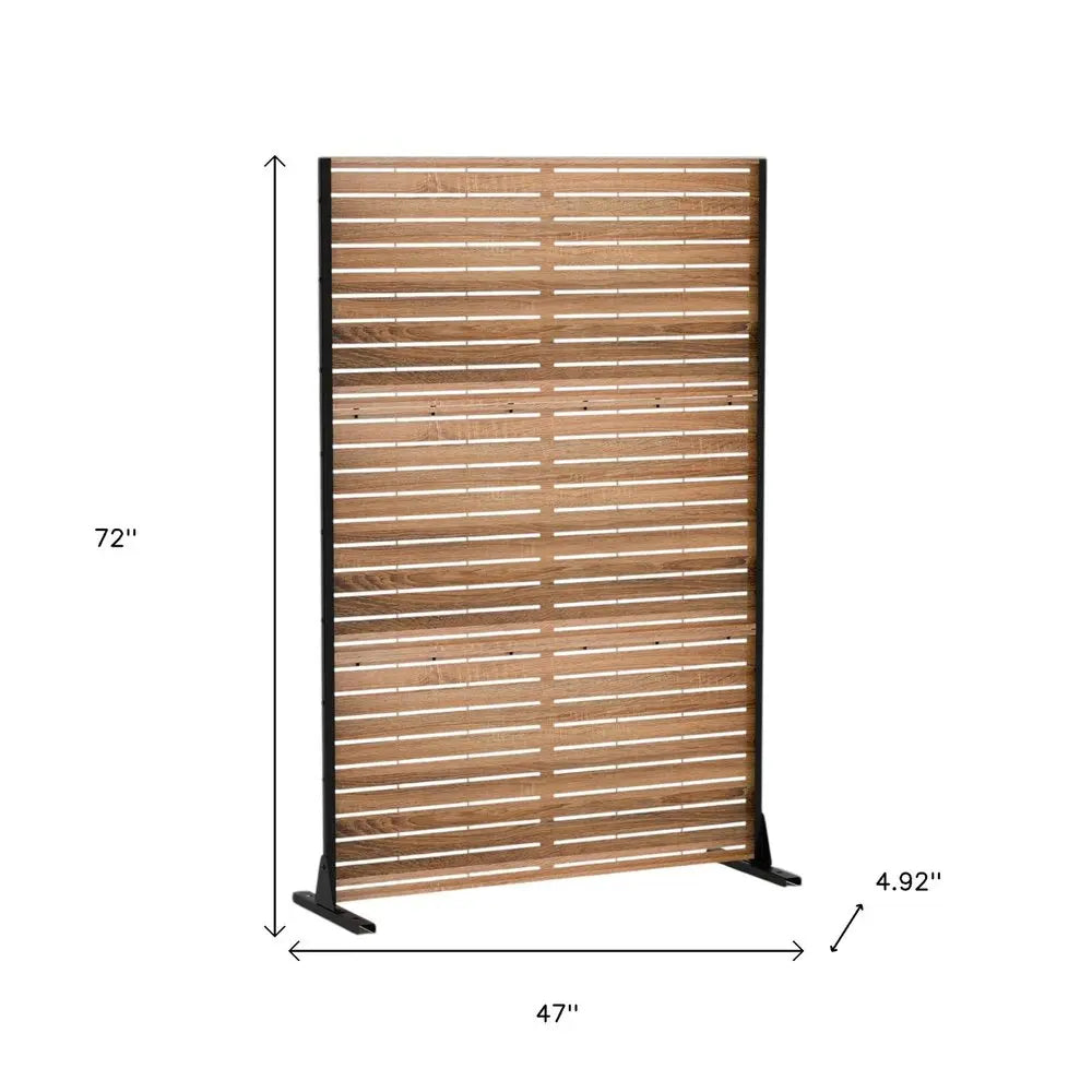 72" Natural Steel Three Panel Screen Room Divider HomeRoots
