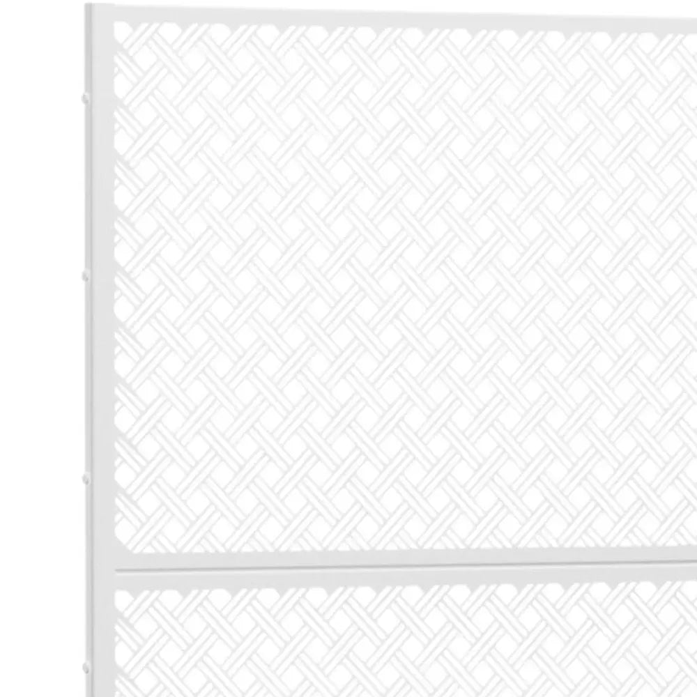 72" White Steel Three Panel Screen Room Divider HomeRoots