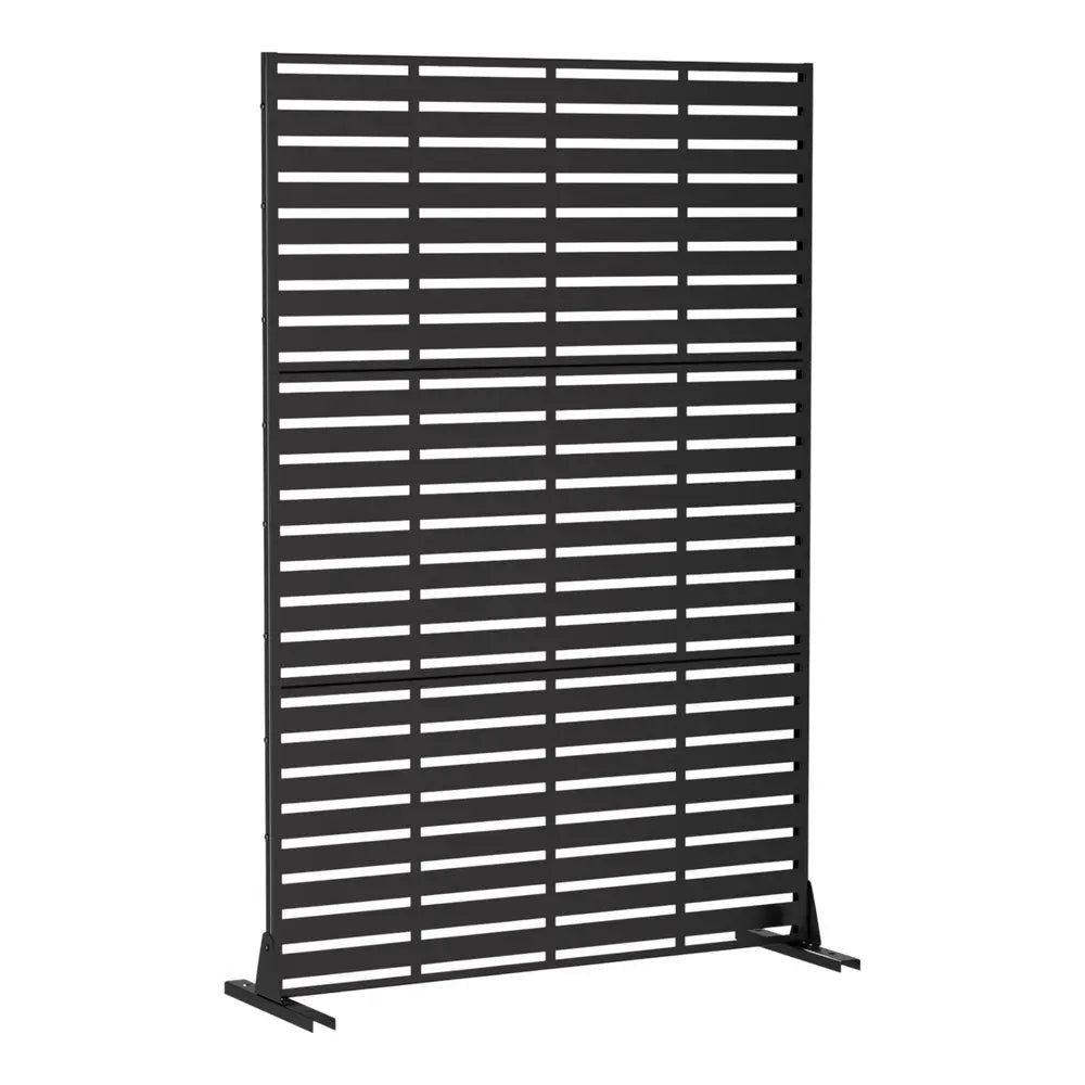 72" Black Steel Three Panel Screen Room Divider HomeRoots