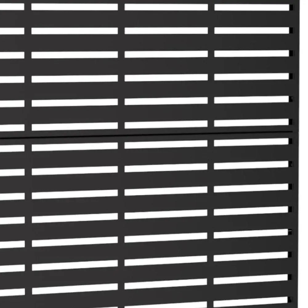 72" Black Steel Three Panel Screen Room Divider HomeRoots