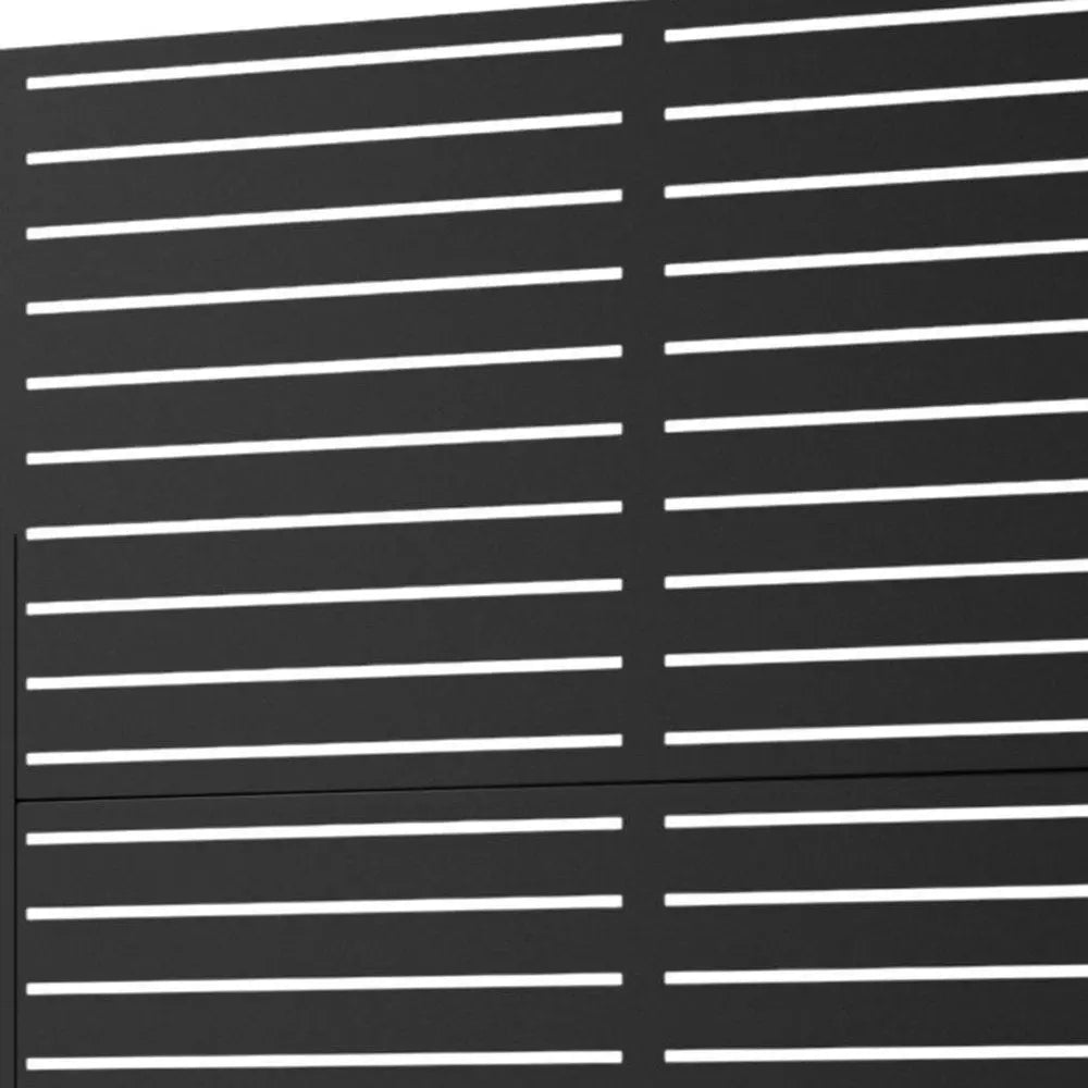 72" Black Steel Three Panel Screen Room Divider HomeRoots