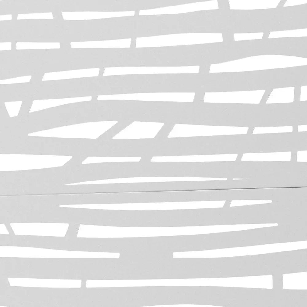 72" White Steel Three Panel Screen Room Divider HomeRoots