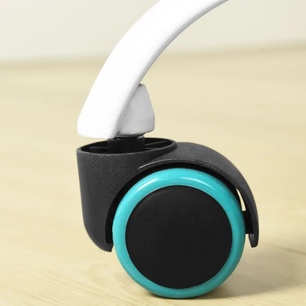 Aqua Teal Blue and White Adjustable Height Swivel Rolling Office Chair HomeRoots