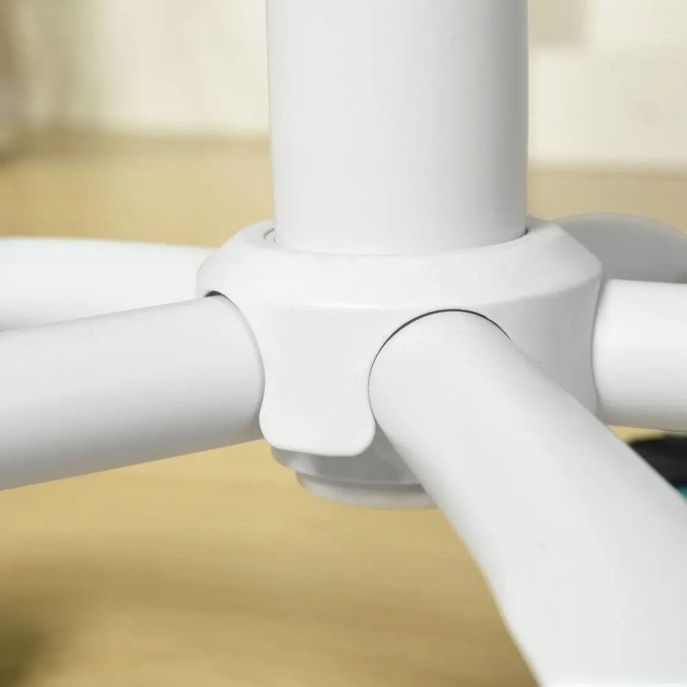 Aqua Teal Blue and White Adjustable Height Swivel Rolling Office Chair HomeRoots