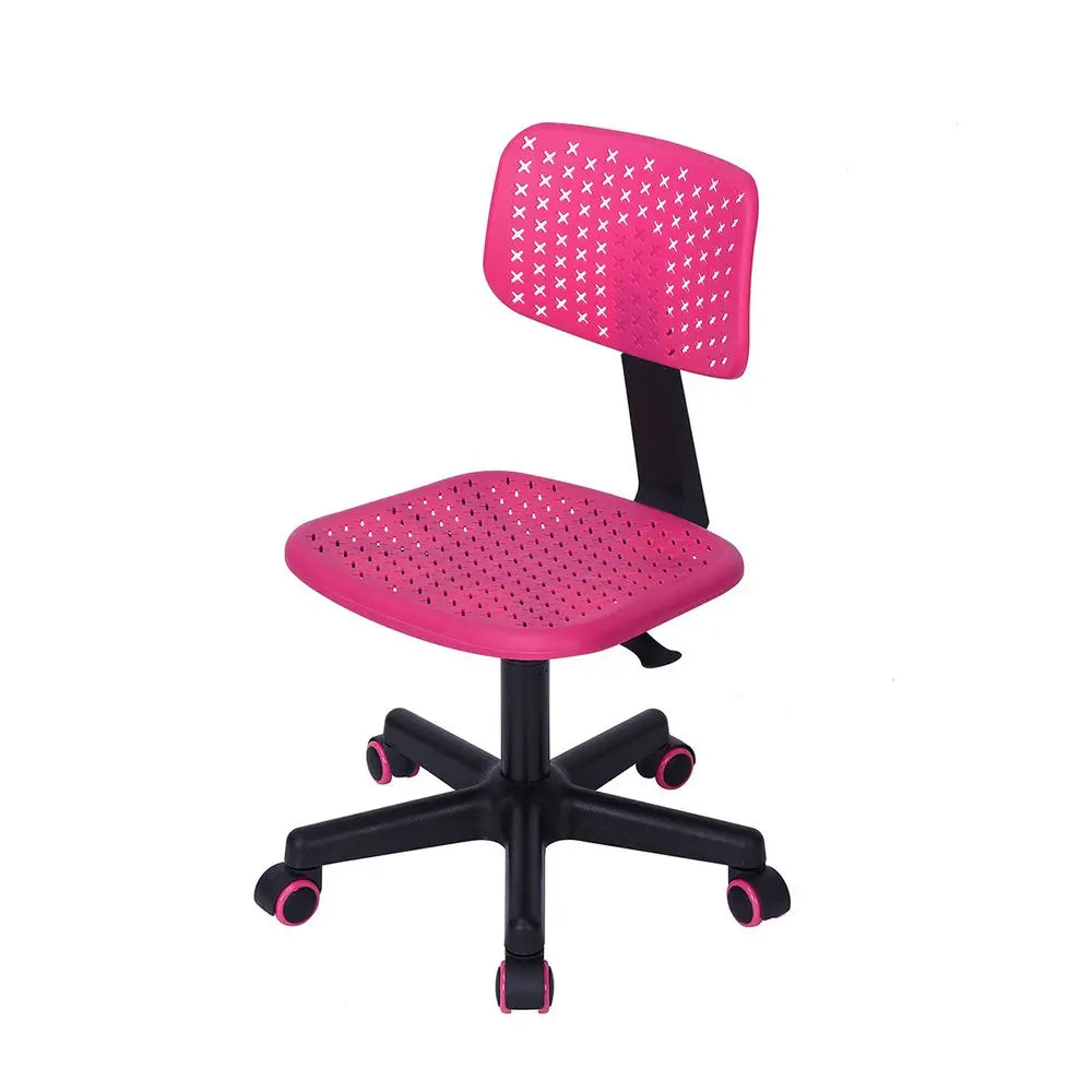 Hot Pink and Black Adjustable Height Swivel Rolling Office Chair HomeRoots
