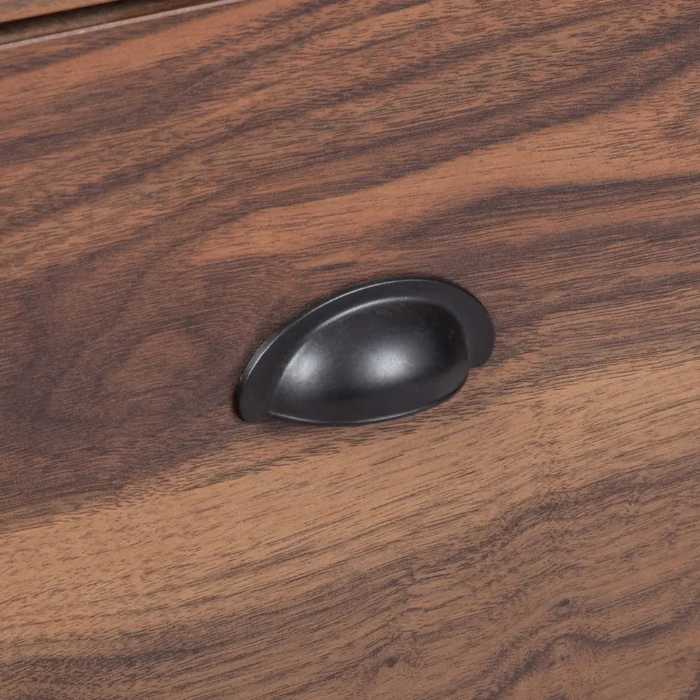 30" Walnut Wood Two Drawers Filing Cabinet HomeRoots