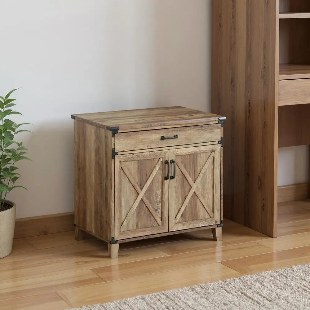 30" Oak Wood Drawer Filing Cabinet HomeRoots