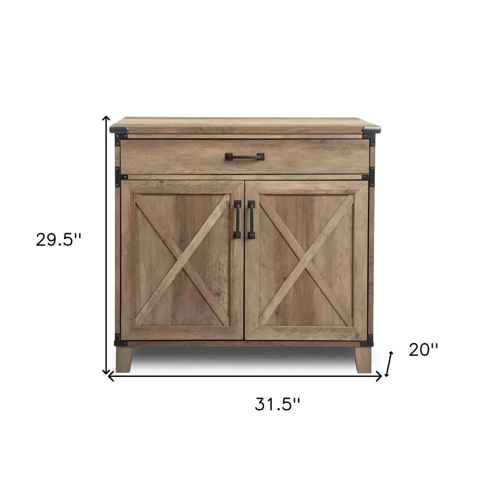 30" Oak Wood Drawer Filing Cabinet HomeRoots