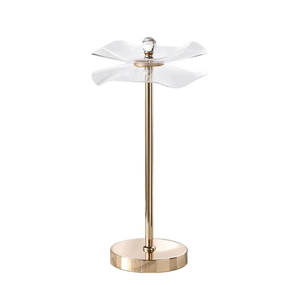 18" Gold Bedside Lamp With Novelty Shade HomeRoots