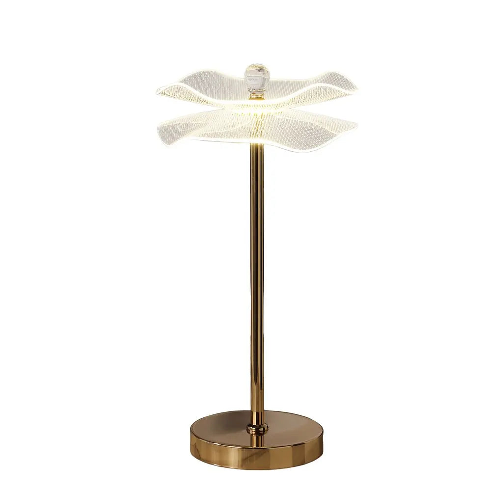 18" Gold Bedside Lamp With Novelty Shade HomeRoots
