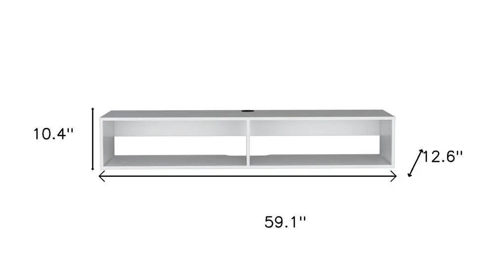 59" White Floating Mount TV Stand HomeRoots