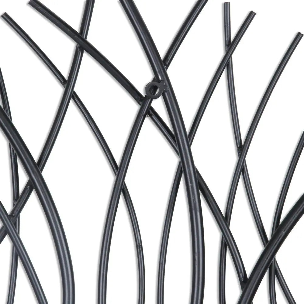 24" X 24" Black Metal Circle Abstract Hanging Dimensional Sculpture HomeRoots