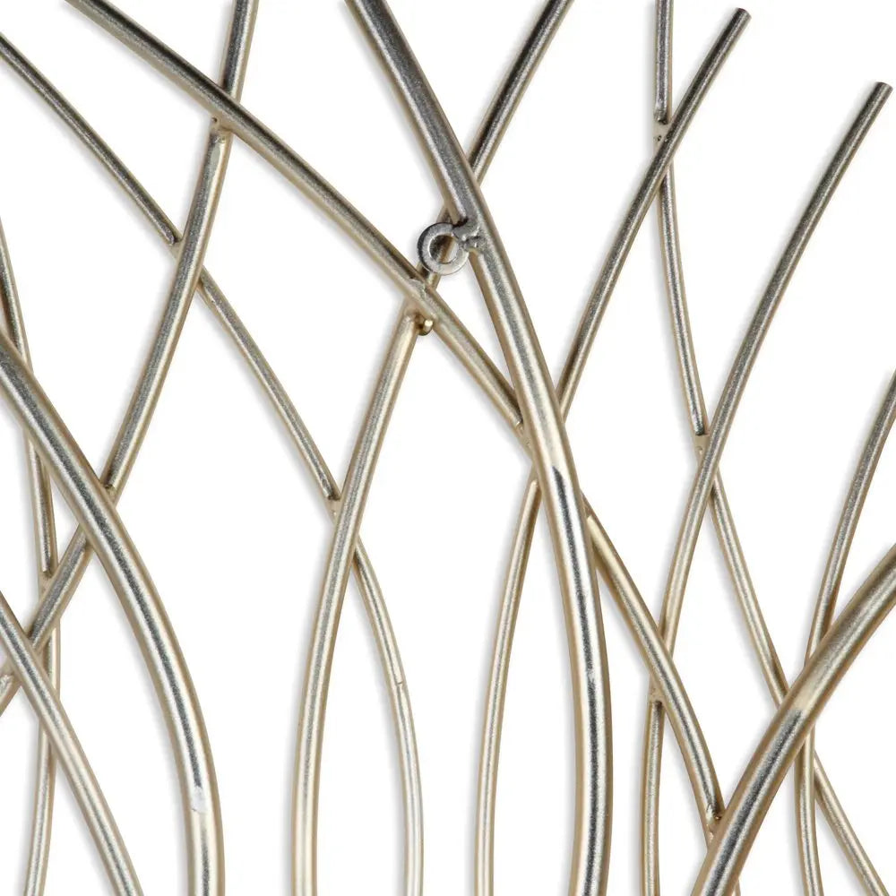 24" X 24" Gold Metal Circle Abstract Hanging Dimensional Sculpture HomeRoots