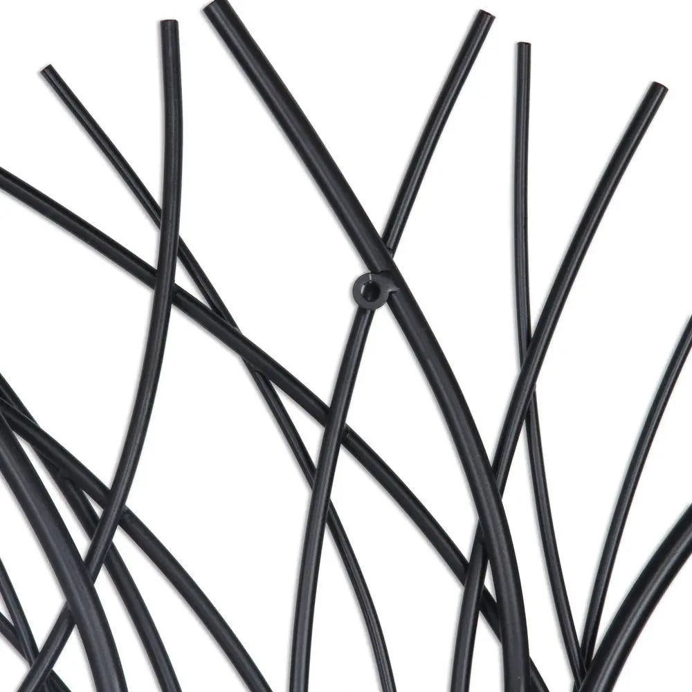 30" X 30" Black Metal Circle Abstract Hanging Dimensional Sculpture HomeRoots