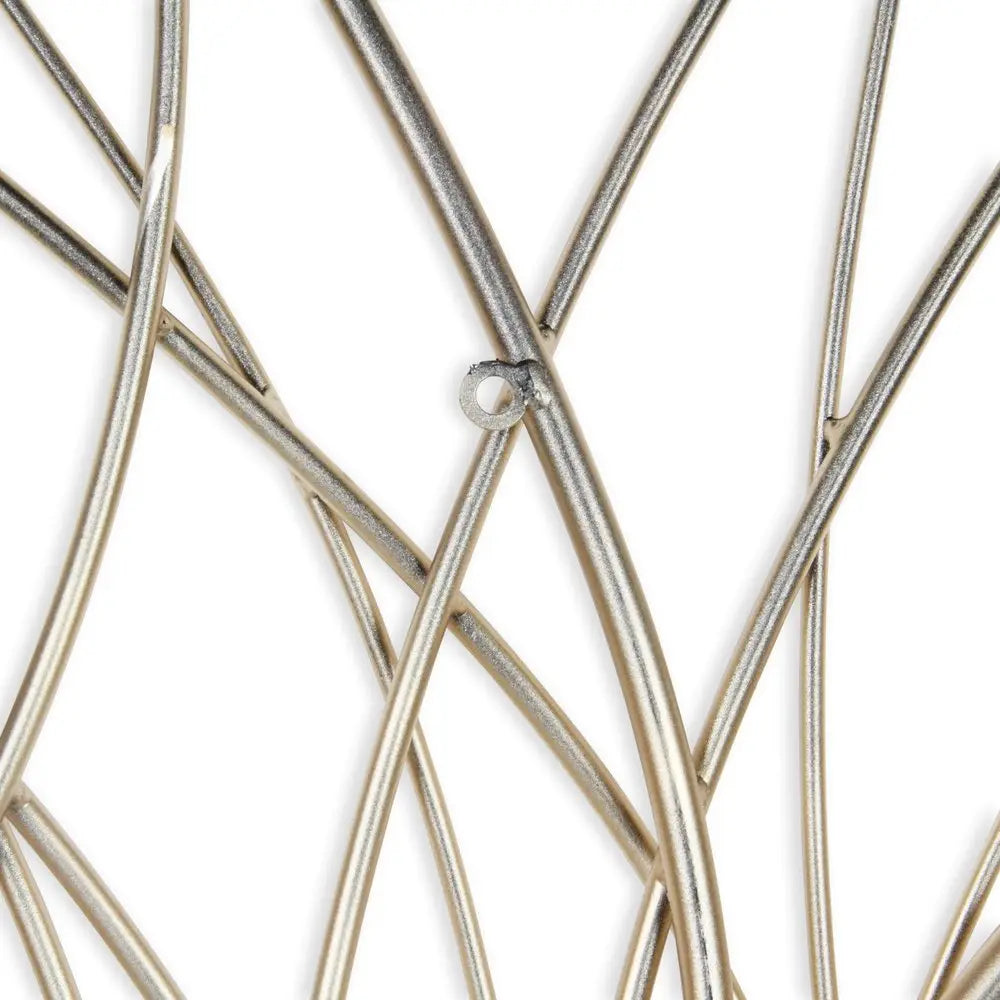 30" X 30" Gold Metal Circle Abstract Hanging Dimensional Sculpture HomeRoots