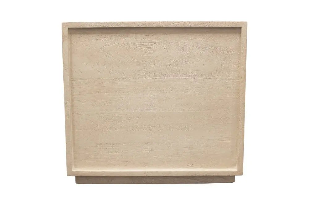 24" Natural Solid Wood Ribbed Texture Three Drawer Nightstand HomeRoots