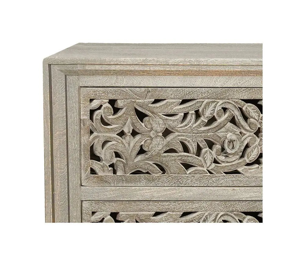 57" Gray Solid Wood Six Drawer Dresser - NOBLE HOME INTERIORS