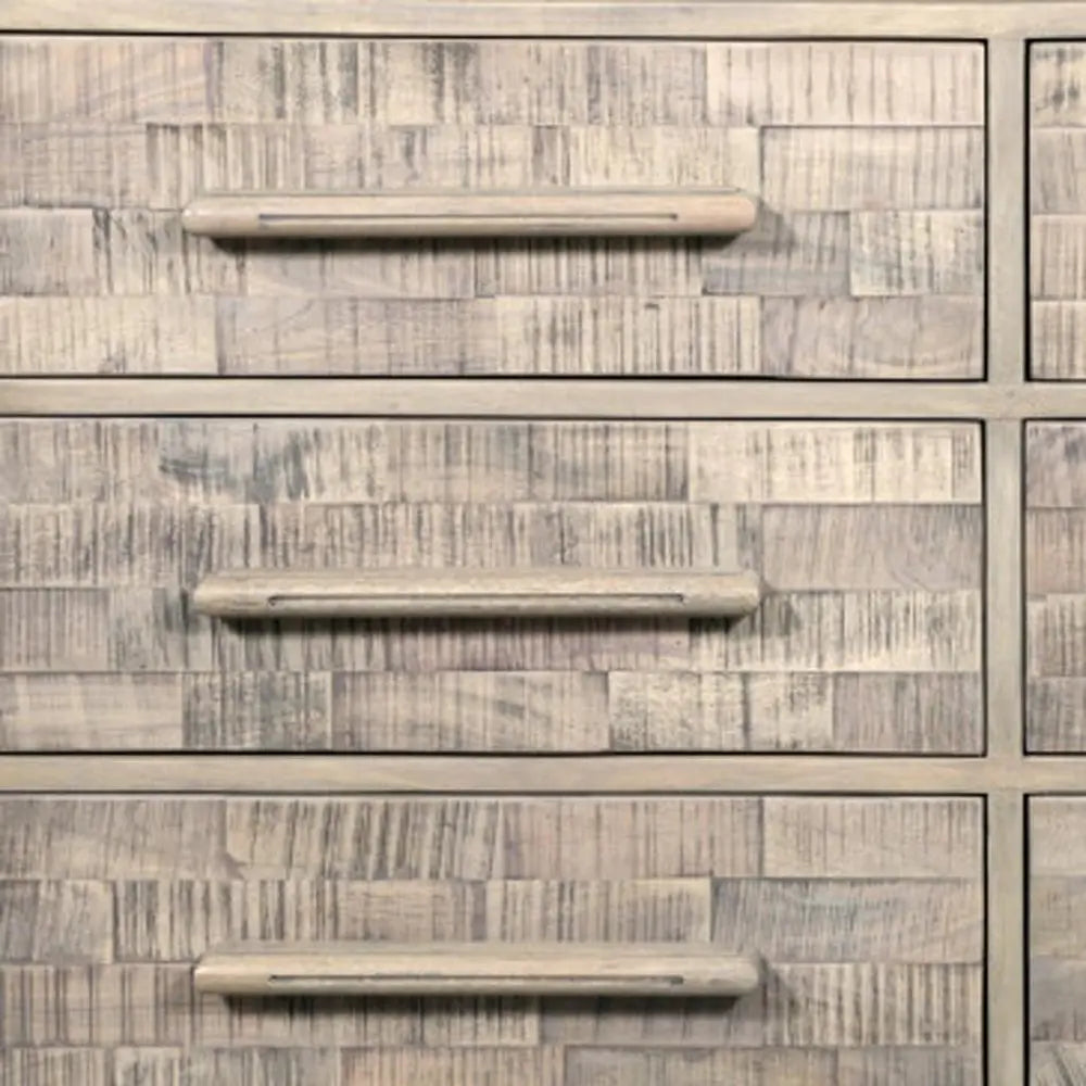 57" Gray Solid Wood Six Drawer Dresser - NOBLE HOME INTERIORS