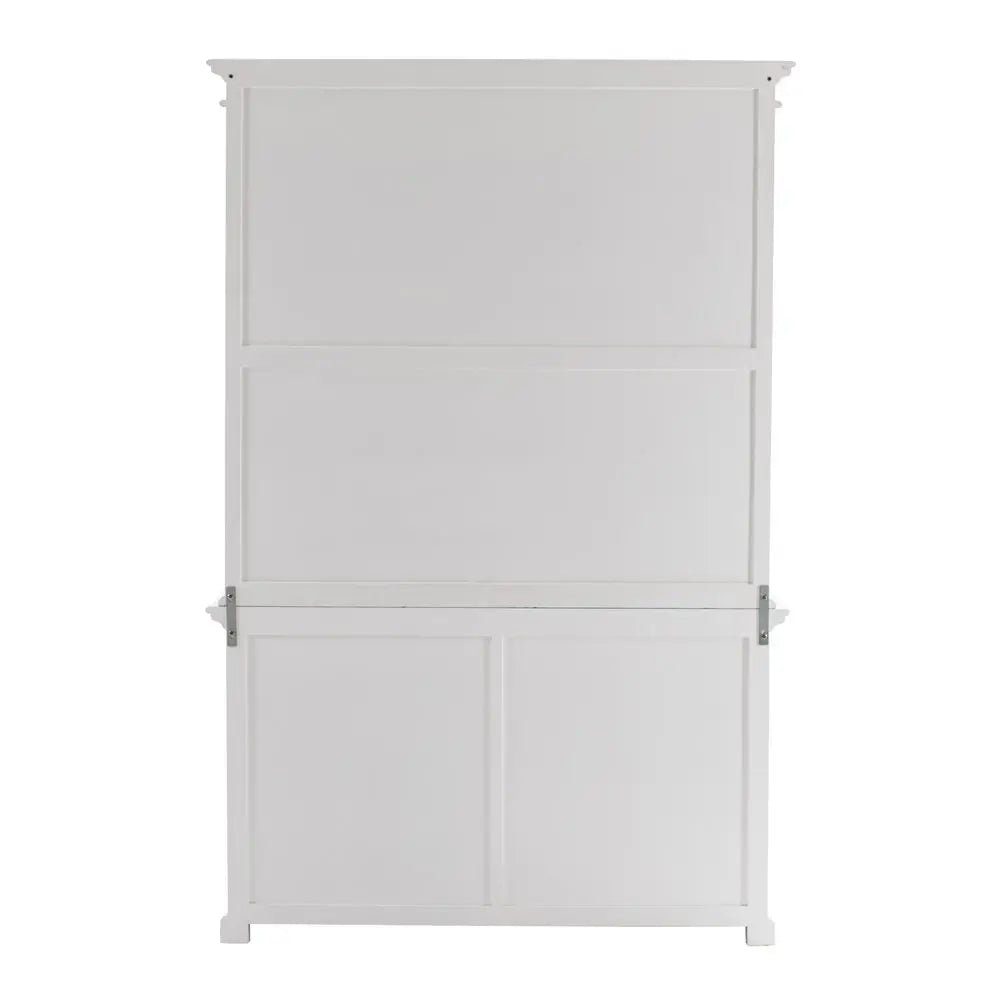 57" White Solid Wood Frame Dining Hutch With Twelve Shelves And Two Drawers HomeRoots