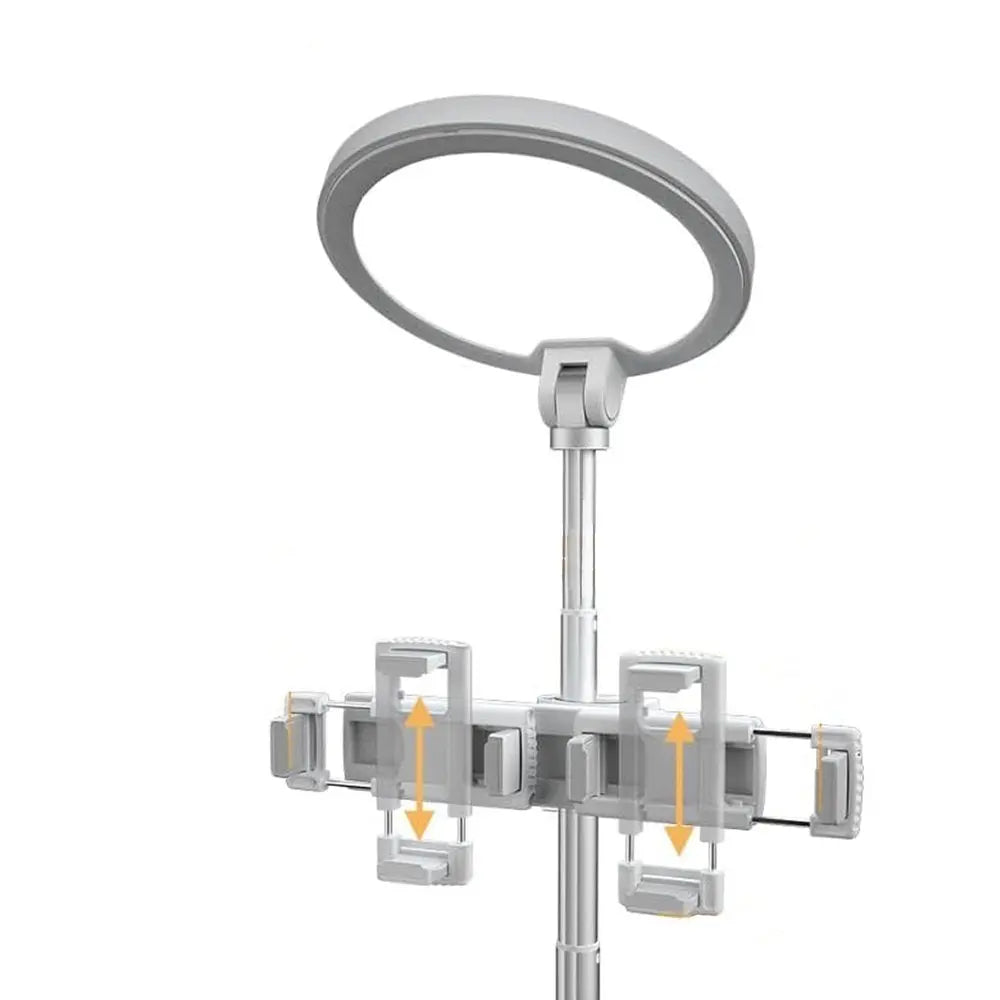 22" White Metal And Plastic Adjustable Portable Desk Lamp LED With Phone Clamp HomeRoots