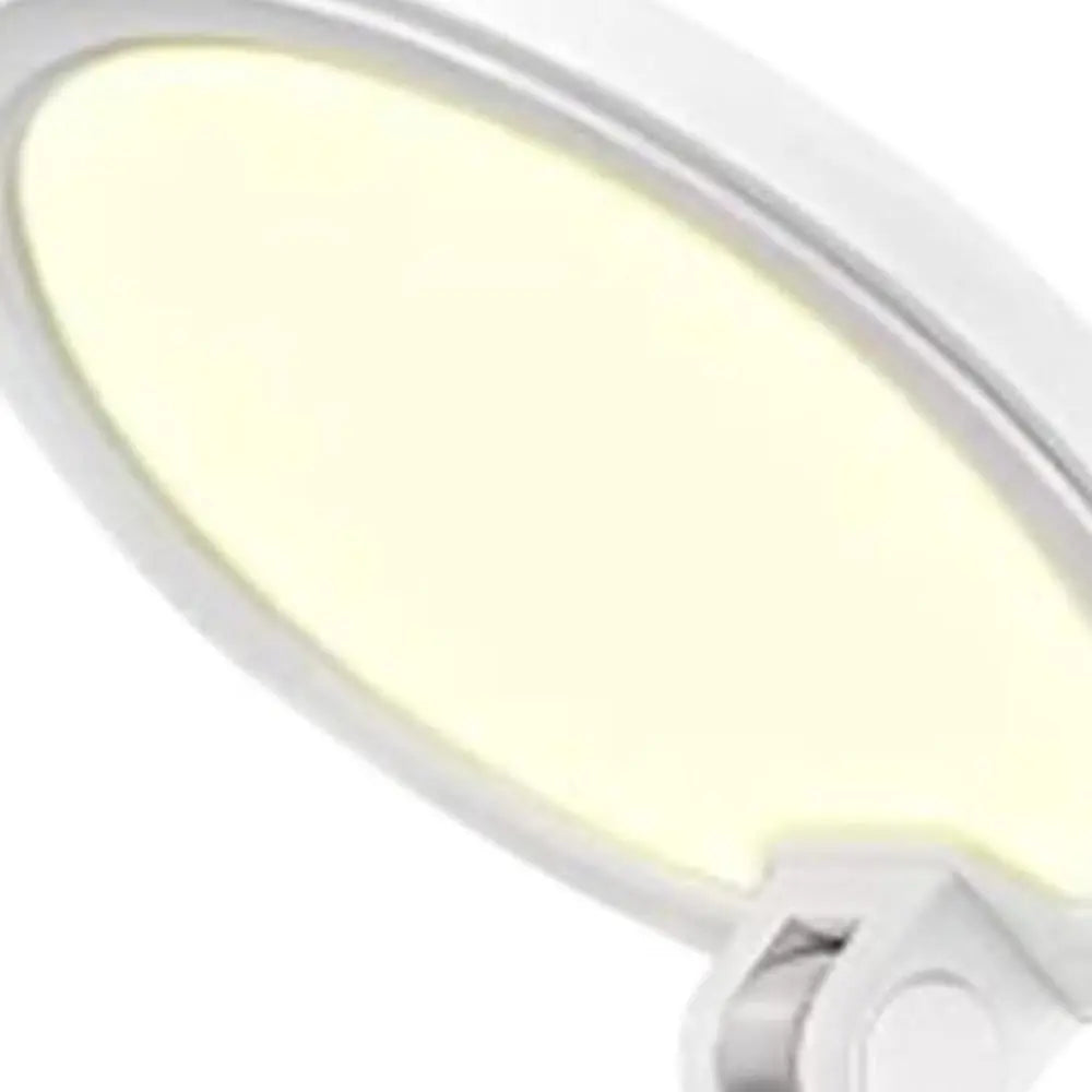 22" White Metal And Plastic Adjustable Portable Desk Lamp LED With Phone Clamp HomeRoots